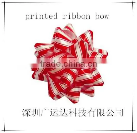 2016 Festive metalic star ribbon bow,10cm dia iridescent fancy bow, gift wrapping paper