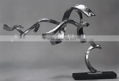 Table size stainless steel welded cross abstract sculpture for interior
