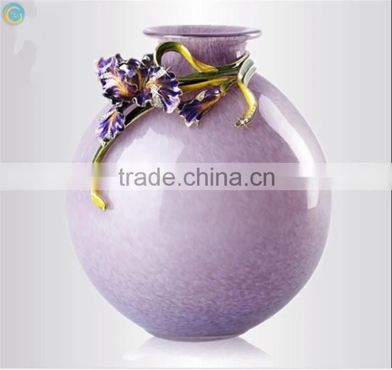 round coloured glaze vase high quality