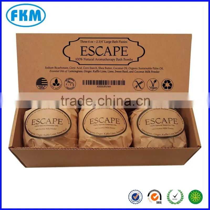 Escape Bath Bomb Gift Set - Refreshing Exotic Blend - 3 Extra Large, 2 3/4 6.0 Oz. Bombs by Natural Spa Bath
