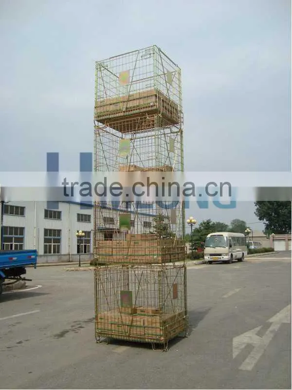Customized mesh storage warehouse steel cage with bag