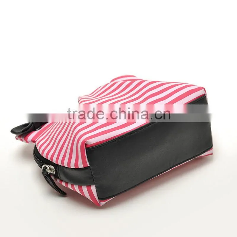 Stock design stripe fringe lovely ears bag pouch makeup cosmetic bag for lady vanity case 70g
