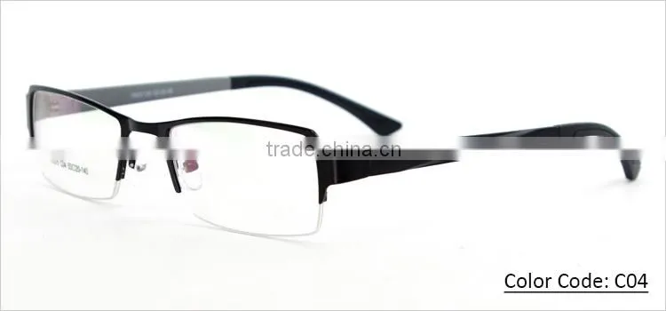 2014 new model half-rim metal china wholesale latest fashion in optical eyeglasses frame with eyeglasses hinge