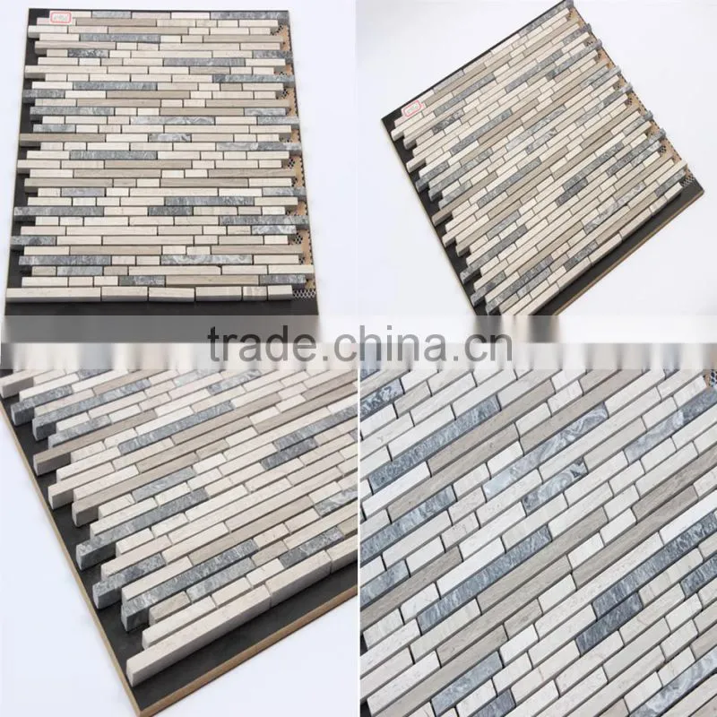 Glass mix aluminum mix stone mosaic tile