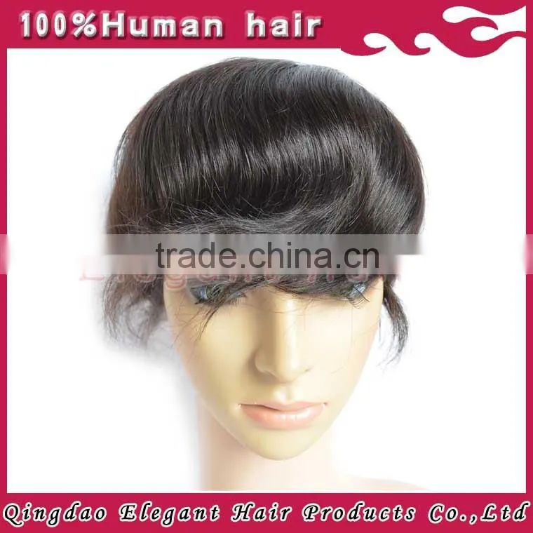 Top 6a grade quality 6" 1b# brazilian real human hair silk base toupee for men