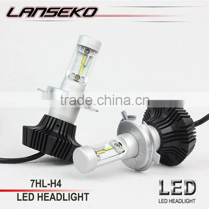 All in one fanless design 4000lm auto g7 led headlight 30w 12V Voltage led headlamp for universal cars