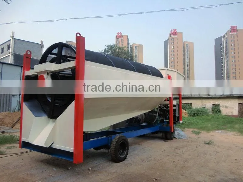 Placer gold washing plant trommel screen machine