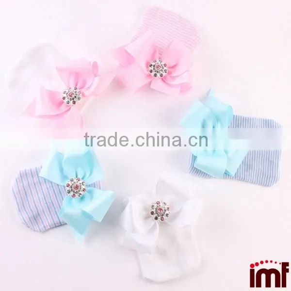 Baby girl COMING HOME hat,White Faux Pearl Bow Hospital Hat