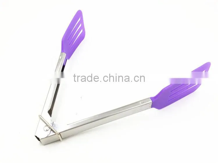 Silicone stainless steel tongs and spatula