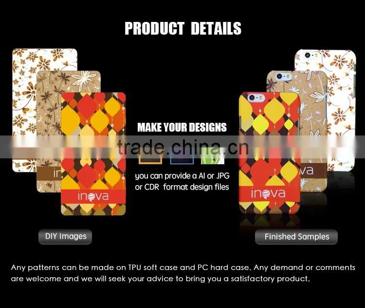 transparent clear TPU case for iPhone 6 with printing case mobile accessory for Samsung galaxy Note 5 N9200 case