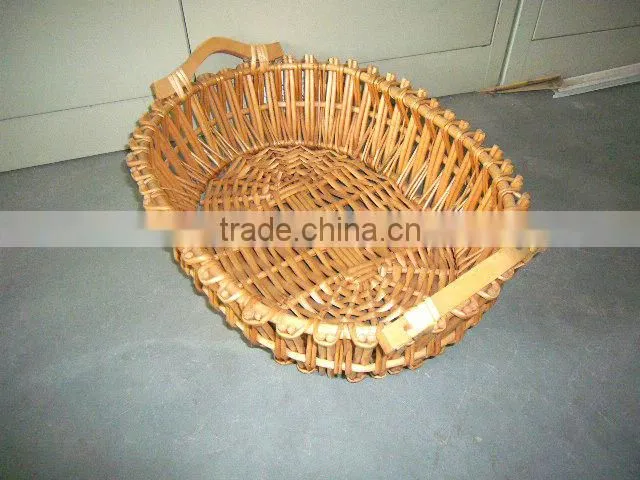 2013 new style honey willow storage basket with wood handle