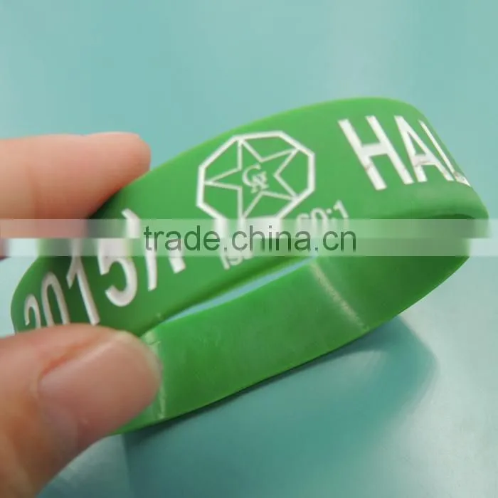 2015 custom logo transparent silicone bracelets silicone wristband