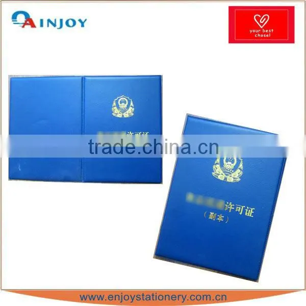 2016 blue pvc certificate holder