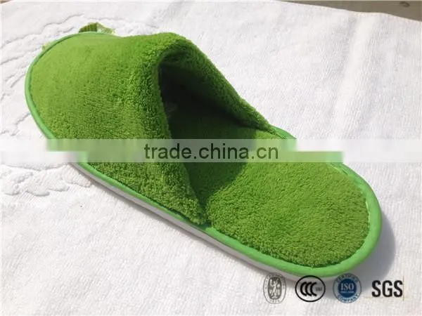 Wholesale Green hotel coral fleece winter super warm slipper bathroom slippers
