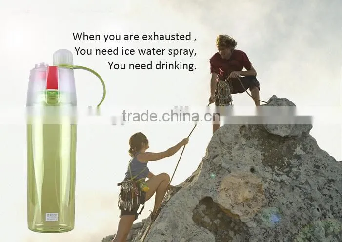 OEM New Design Mist Spray Sport Outdoor Water Bottle Side Handle