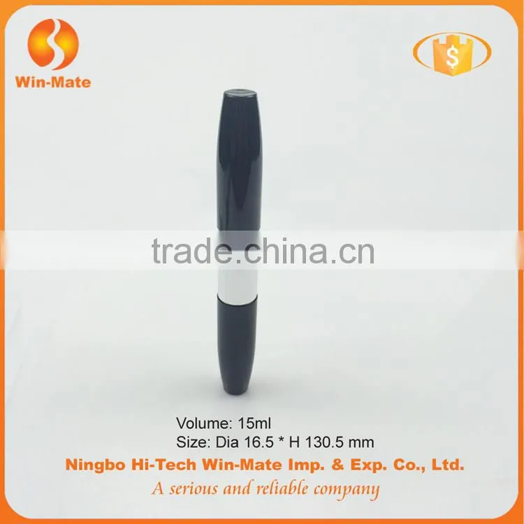 wholesale black 130.5*16.5mm ABS free sample Double Head Brush Tube