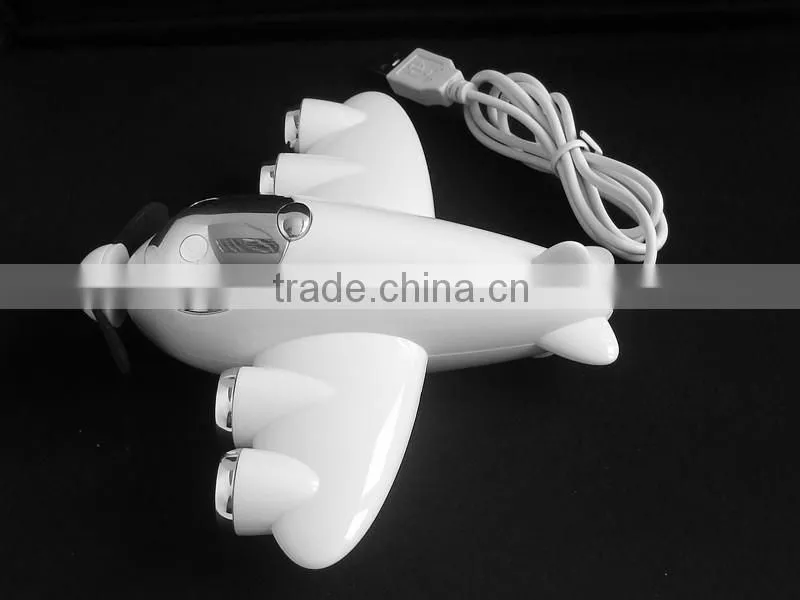 USB 2.0 Interface Type Airplane Shape USB Hub with Fan 4 Port USB Hub