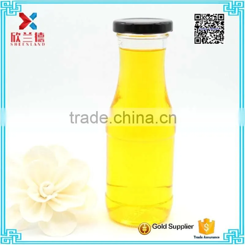 200ml Empty Glass Bottle Milk Bottle With Screw Lid Yogurt Bottles