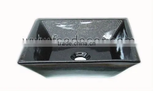 Black Rectangular Ceramic Sink Bathroom