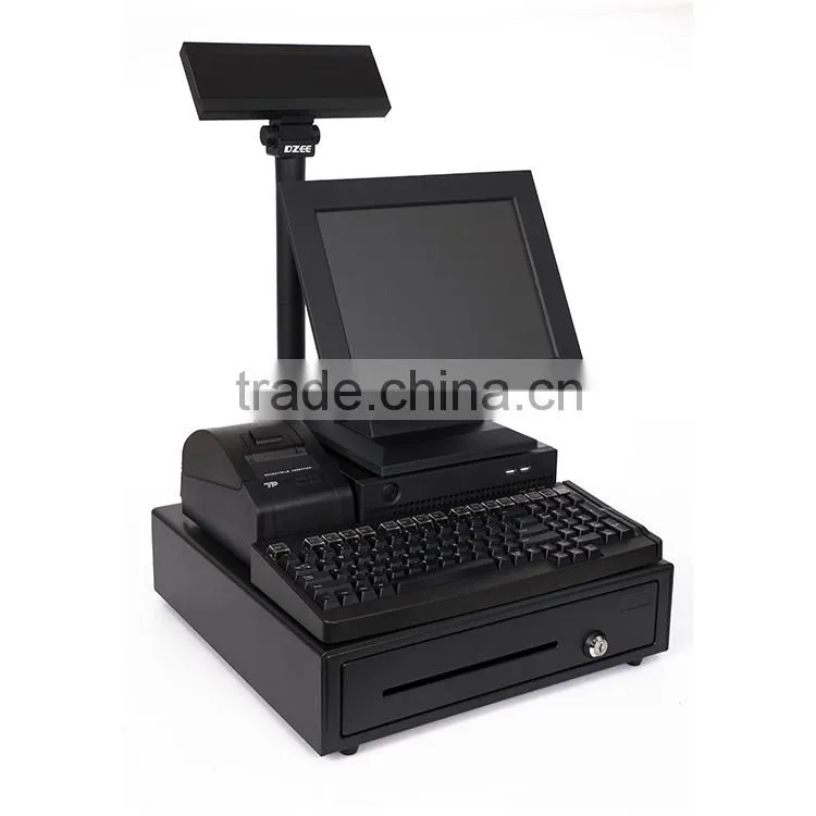 Bizsoft All in one DZ-D21P Pos system with 58MM thermal printer/cash drawer/LCD customer display