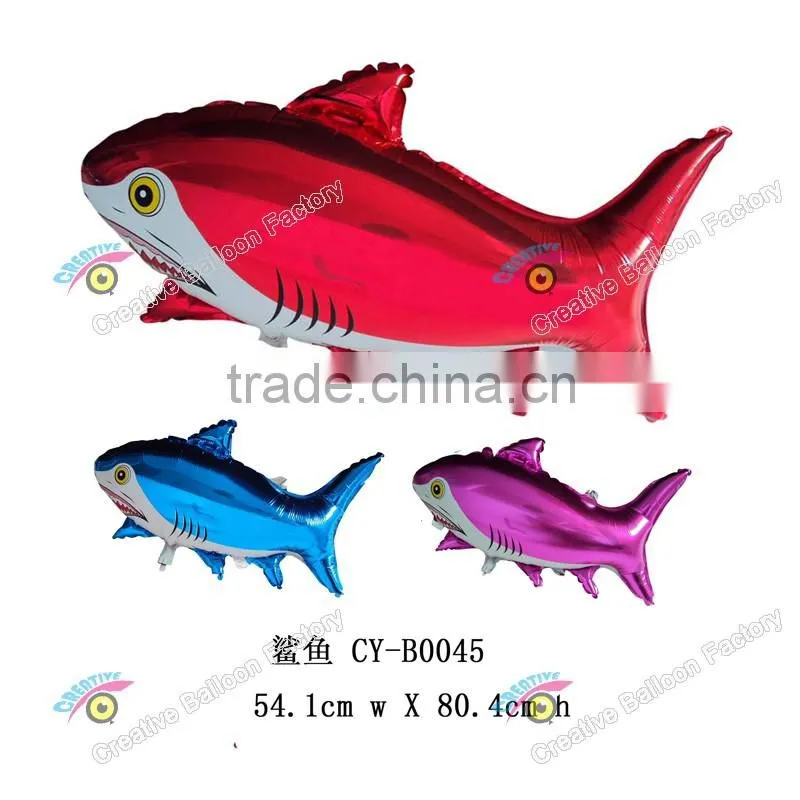 2016 shark shaped helium balloon with leopard foil balloons