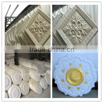 Green New Building Material Decorative Gypsum ceiling cornice factory with panel/pillars/corner design