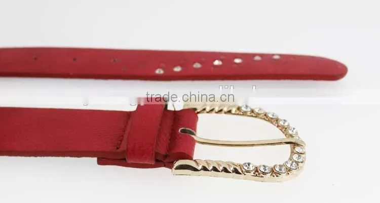 Women's fashion rhinestone studded belt with shiny gold rhinestone buckles in yiwu