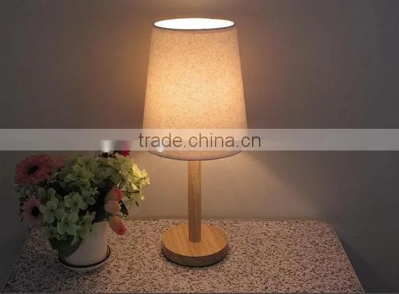 wood base table lamp with flower fabric lamp shade gift lamp home decor