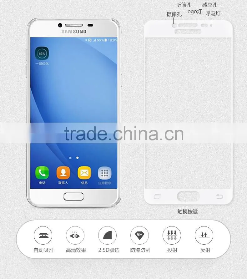 9H Tempered Glass Flip Screen protector For Samsung Galaxy C5