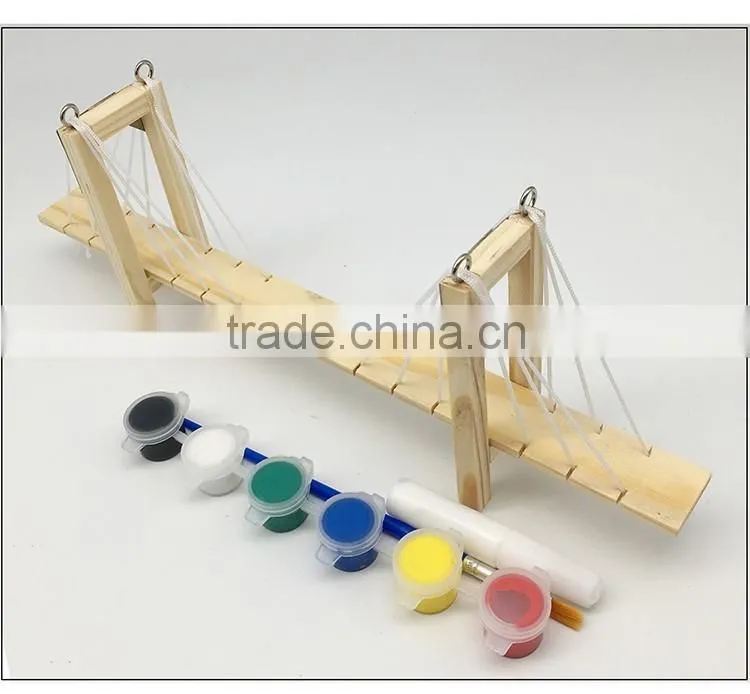 Wooden suspension bridge Puzzle Physics school toy