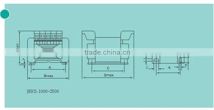 Manufacturer JBK5 160VA control transformer electrical transformer