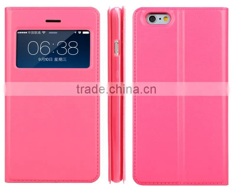 HD Open Window View Design Phone Case, Wallet Leather Case For iPhone 6