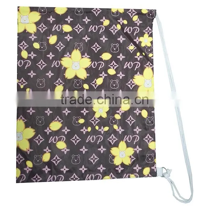 Hot sale nylon drawstring backpacks,black backpack bag,shool bag