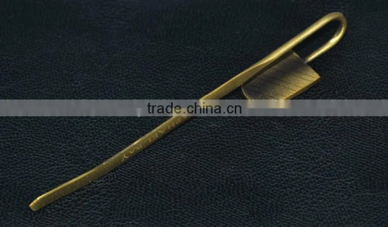 promotion custom metal antique brass bookmarks with logo