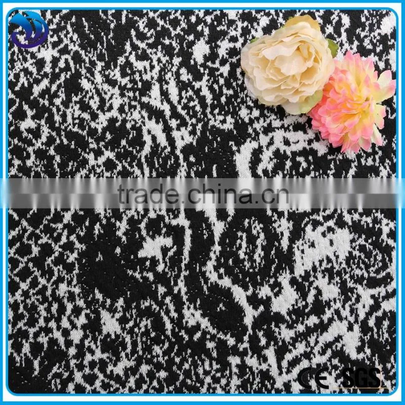 Black white Knit Jacquard Soild Dyed Soft polyester spandex Fabric