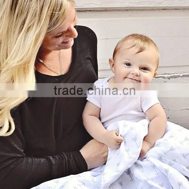 hot sale muslin swaddle custom printed blankets