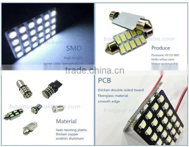 high quality super bright auto car led for festoon light 5050smd 3pcs