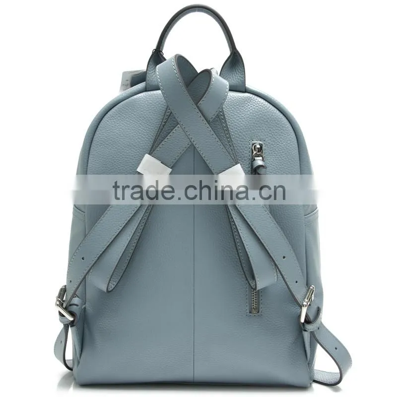 CSS1500-001 ladies simple pebbled cow leather 100 % genuine leather backpack