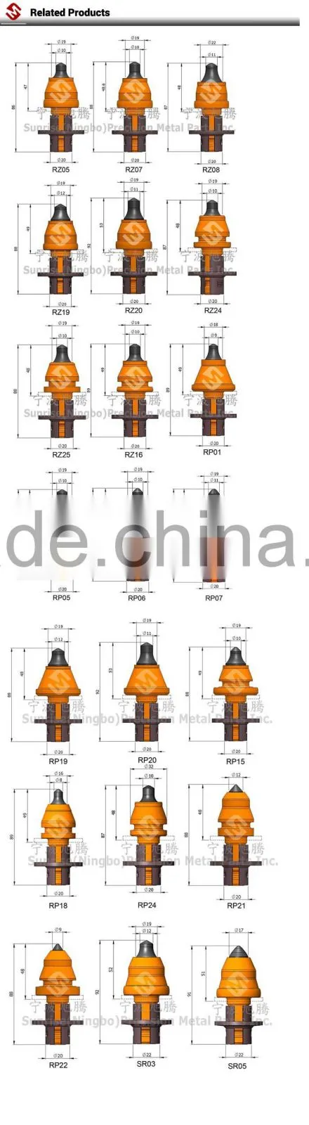 High quality road maintenance stabilizing asphalt road milling tools planing picks road planning teeth