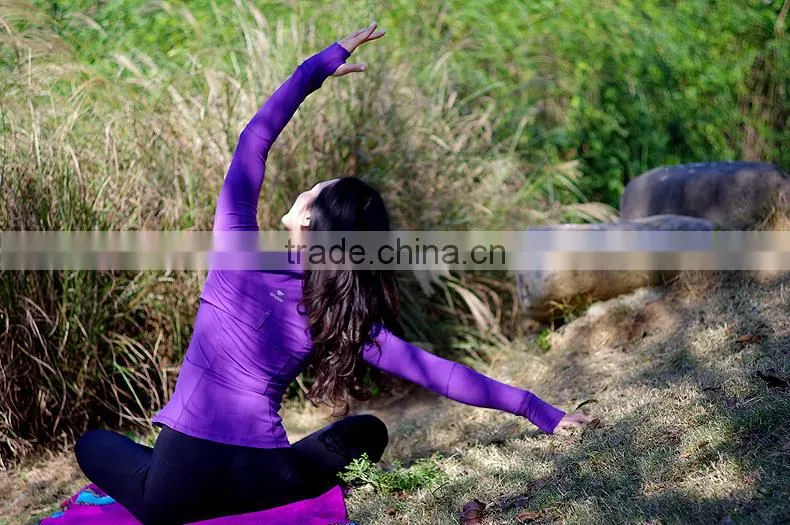 2015 Unique Design Ladies 87% Supplex 13% Lycra Workout Clothing Sexy Fitness Yoga Jacketss for Women