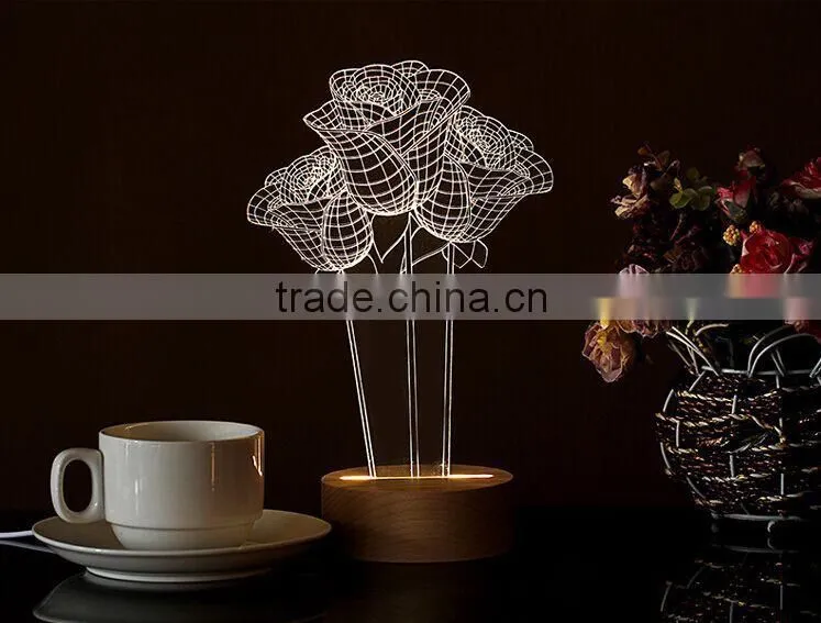 2015 New Product Custom 3D Table Night Light, Led Night Lamp
