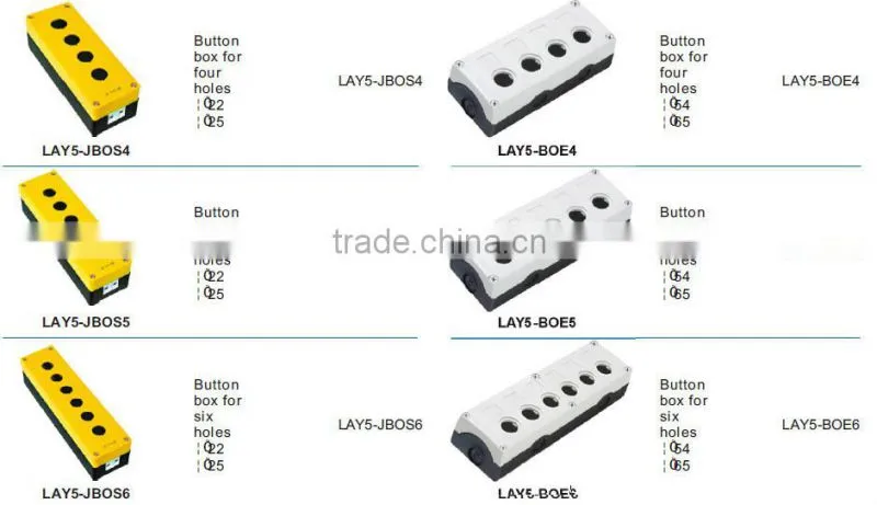 top sale push button control box parts/accessories for five holes IP54 LAY5-BOE5/XAL3-BO5