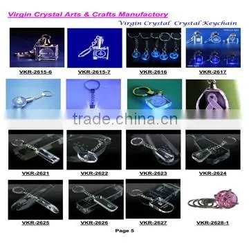 Crystal golf ball promotional key rings for sport souvenirs with keychain led light