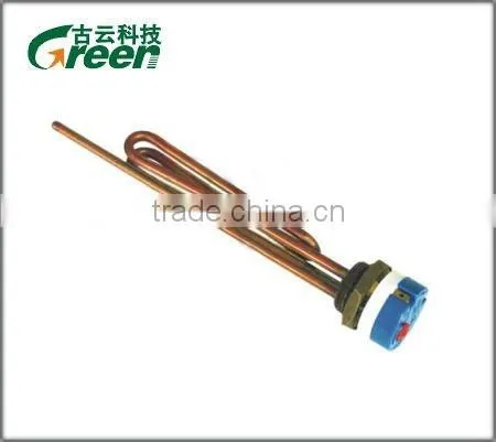 Water heater element with thermostat