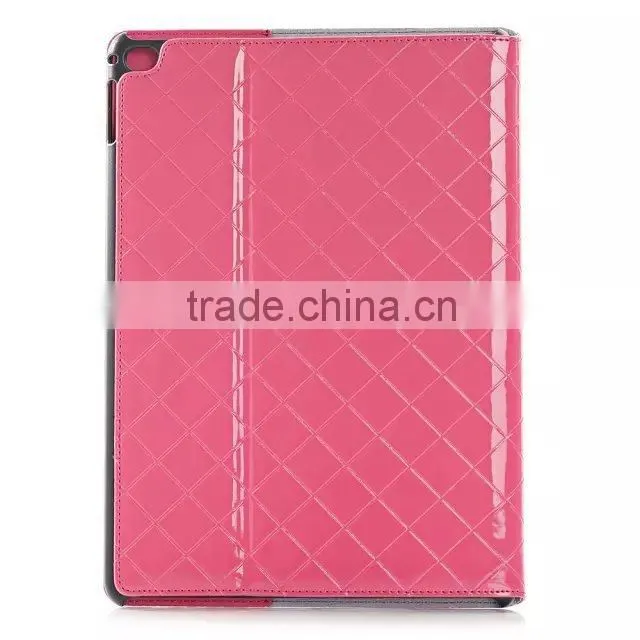 lattice leather stand case for ipad air 2, with sleep and wake function case for ipad 6