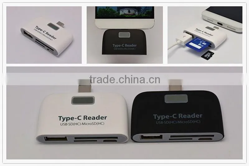 USB 3.1 Type C OTG USB TF SD MMC Micro USB Charging Card Reader COMBO HUB Adapter Support Phone and PC