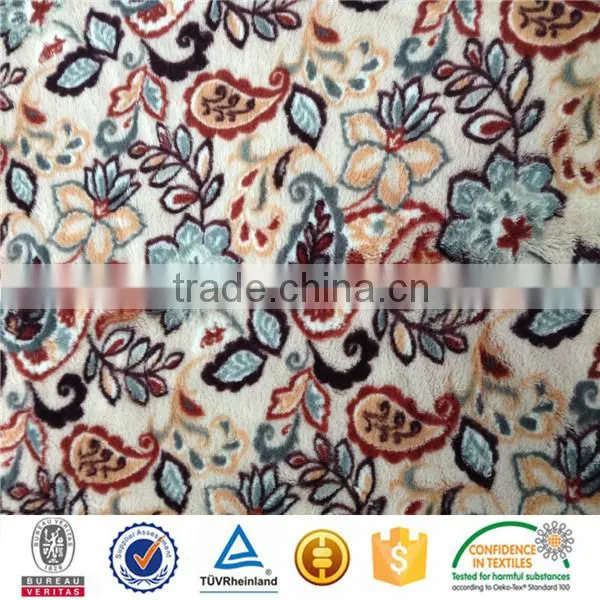 new design printed low pile supersoft pv plush fleece fabric