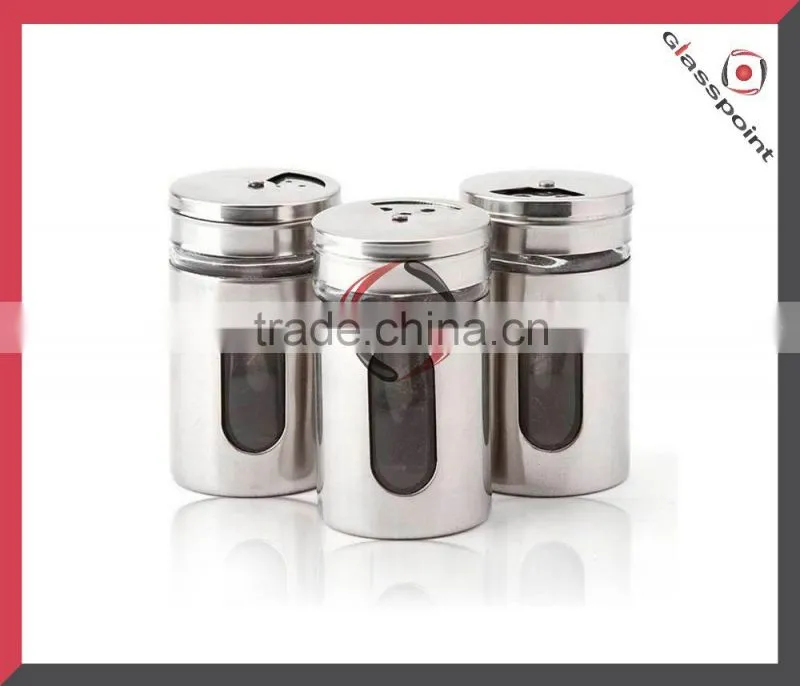 All Stainless Steel / SST Salt and Pepper Bottle Salt and Pepper Shaker Jar