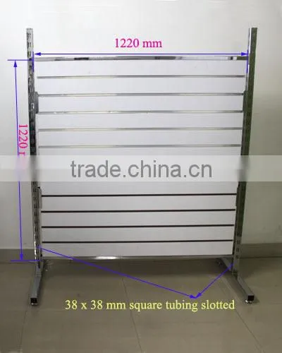 Detachable exhibition display rack used 4' x 4' slatwall panel