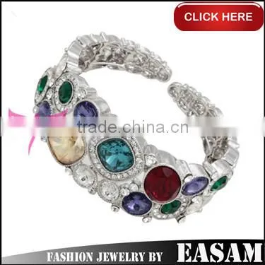 Luxury and fashion colorful crystal bangle, fashion charming bangle bracelet, metal bracelet